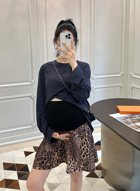 LeoMami孕妇豹纹显瘦半身裙