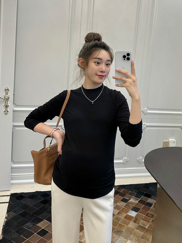 孕妇装秋冬半高领打底衫内搭加绒