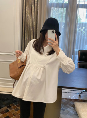 孕妇装春秋季设计感A版衬衫