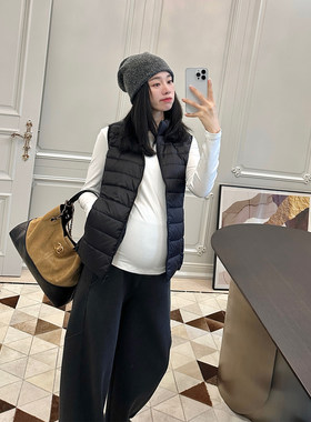 孕妇装秋冬装轻薄羽绒马甲外套