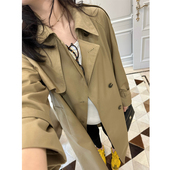 英伦风复古翻领风衣设计系带中长款 LeoMami高级感孕妇装 秋装 外套