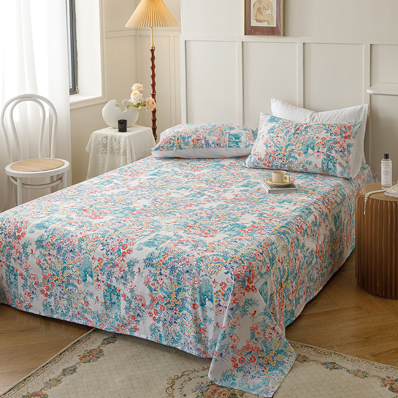 清仓外贸尾单余料加工纯棉床单100%全棉平纹双人睡单单件1.5米1.8