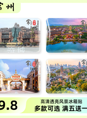 江苏常州旅游风景冰箱贴磁性纪念品南山竹海恐龙园东方盐湖城定制