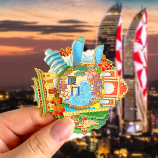 厦门旅游风景文创冰箱贴纪念品双子塔鼓浪屿南普陀沙坡尾白城沙滩