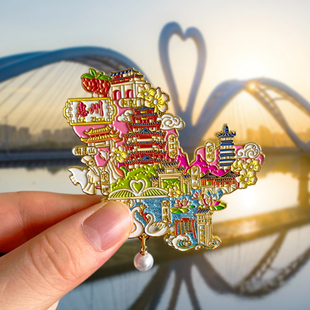 广东惠州旅游文创冰箱贴纪念品伴手礼东坡祠鹅城大桥双月湾合江楼