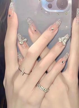 秋冬穿戴甲2025新年新款指甲贴片高级感长款手工甲片2024跨年爆款