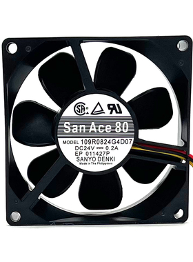 三洋SANYO 109R0824G4021 DC24V 0.2A 8CM 8025 变频散热风扇