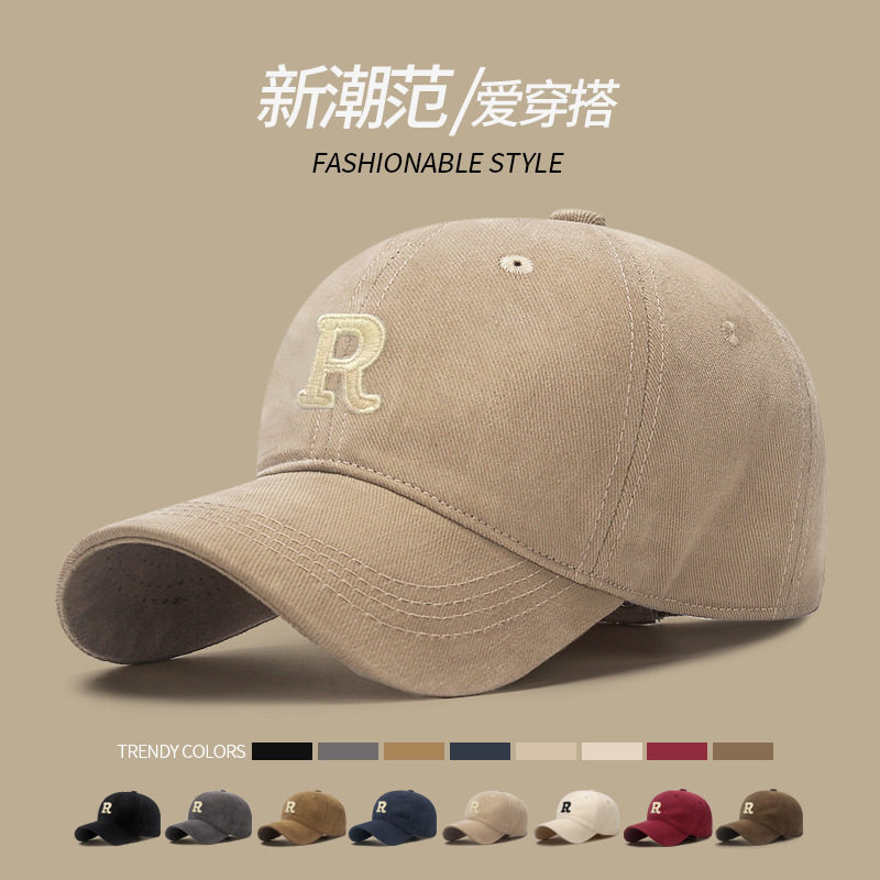 棒球帽鸭舌帽刺绣立体大头围韩版