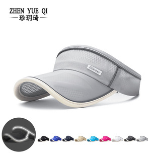 遮阳防晒空顶帽子女夏跑步运动夜间反光醒目加长檐户外速干透气帽