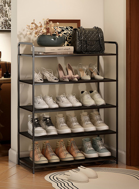 中古风鞋架多层家用门口室内铁艺简易收纳架高级感落地式入户鞋柜