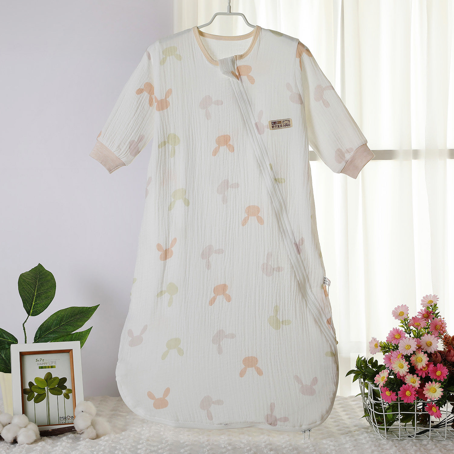 婴儿睡袋夏季薄款两层纱布泡泡纱宝宝纯棉空调房一体睡衣防踢被,婴童用品,睡袋/防踢被,淘宝优惠券,粉丝福利购,淘宝优惠卷