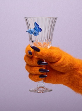 立体蝴蝶玻璃杯晚宴派对红酒杯法式葡萄酒高脚酒杯威士起泡香槟杯