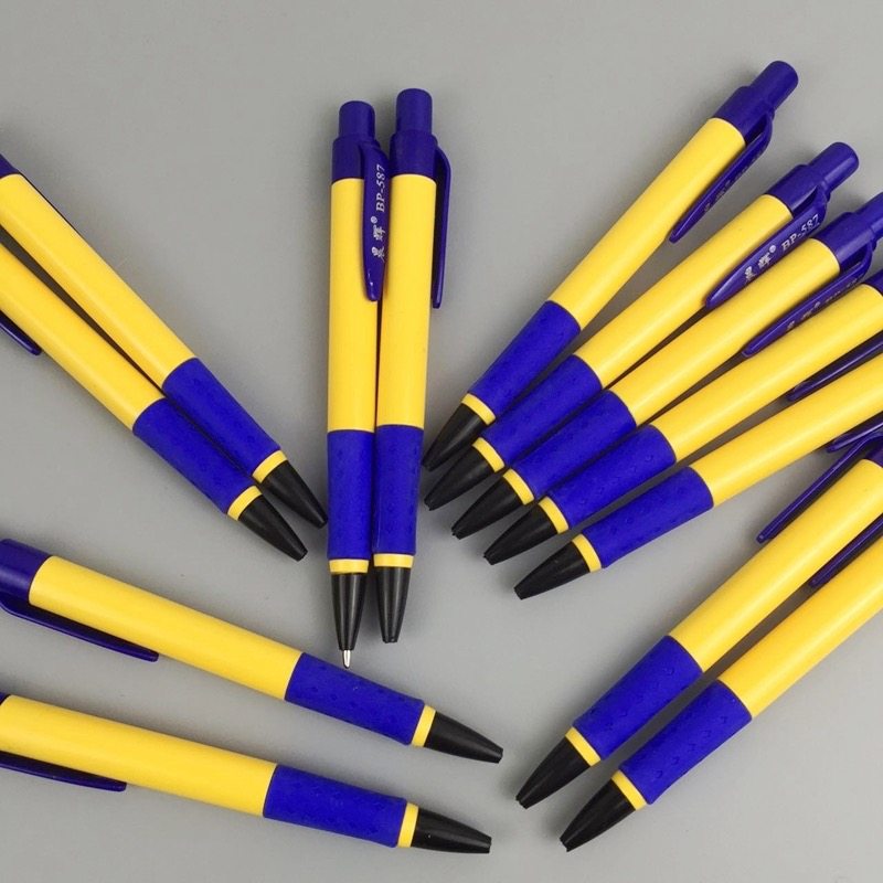 50支包邮益都红ah-587经典款按动办公圆珠笔 顺滑书写