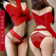 万人种草性感蕾丝诱惑镂空三角裤 纯欲风女士低腰红色日系内裤