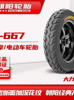 朝阳经典款大力神加强3.00-10 H-667 电摩托/电动车耐刺真空胎ll