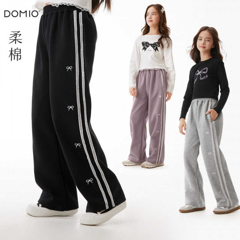 女童春季新款阔腿休闲长裤