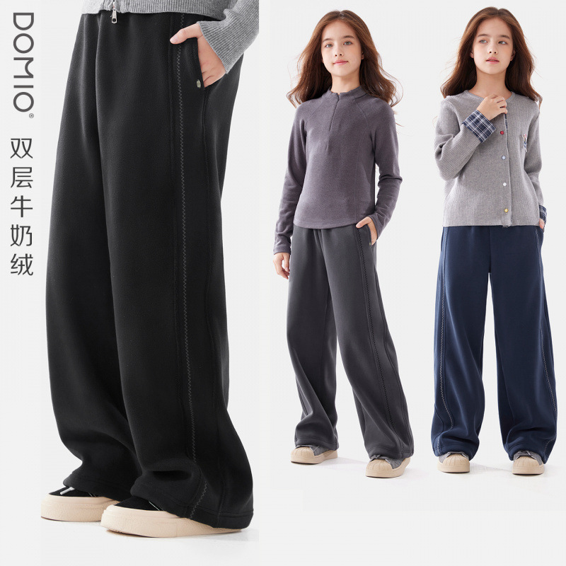 女童裤子冬季新款儿童加绒加厚直