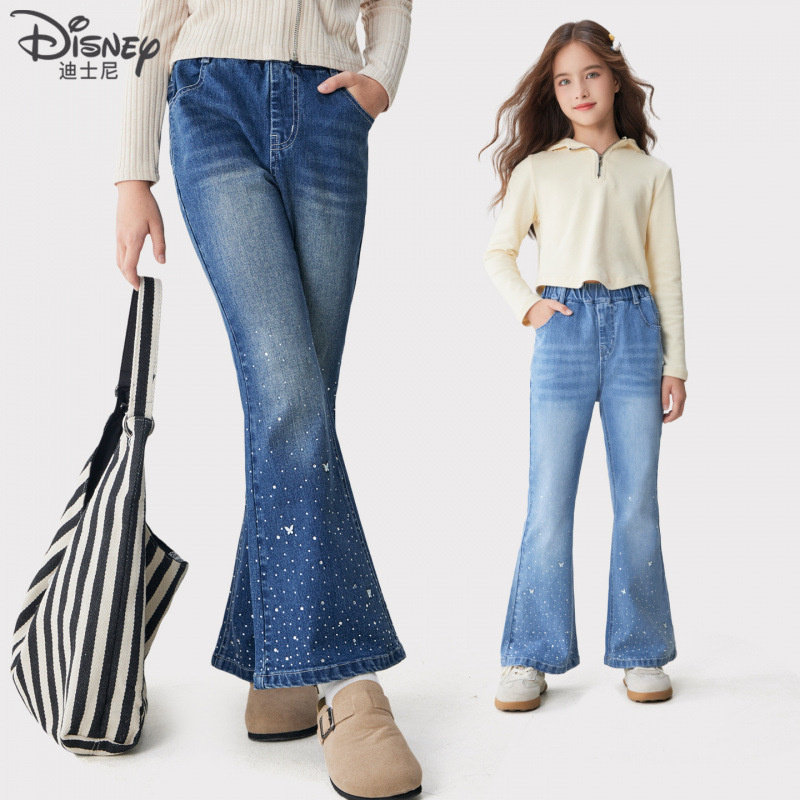 女童牛仔裤儿童春秋装新款裤子中大童修身喇叭裤女孩洋气裤子下装,童装/婴儿装/亲子装,裤子,淘宝优惠券,粉丝福利购,淘宝优惠卷