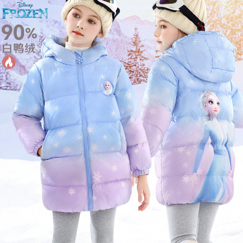 女童中长款加厚羽绒服迪士尼