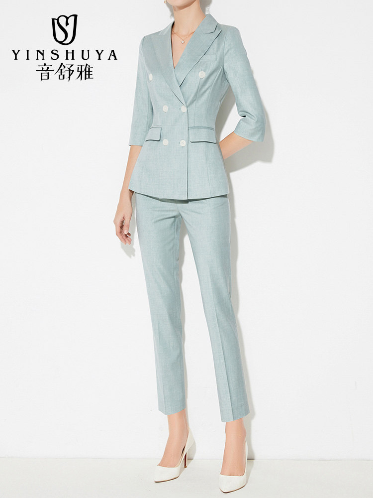 PROFESSIONAL SUIT WOMENS SUMMER FASHION SENSE OF LUXURY TEACHERS SUIT INTERVIEW SUIT FORMAL WEAR MANAGERS PROFESSIONAL ATTIRE BEAUTICIANS WORK CLOTHES