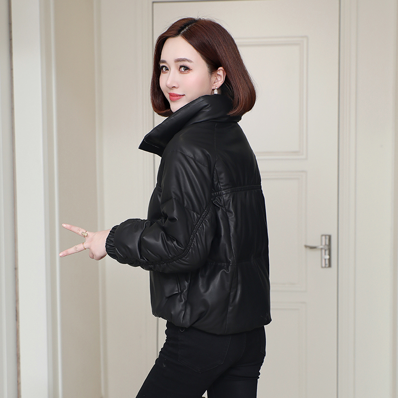 真皮羽绒服女绵羊皮海宁皮衣短款