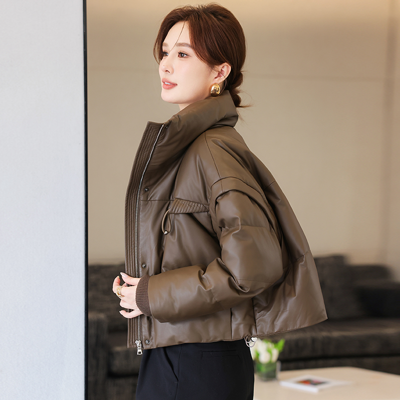 薇蔓娜真皮面包服羽绒服
