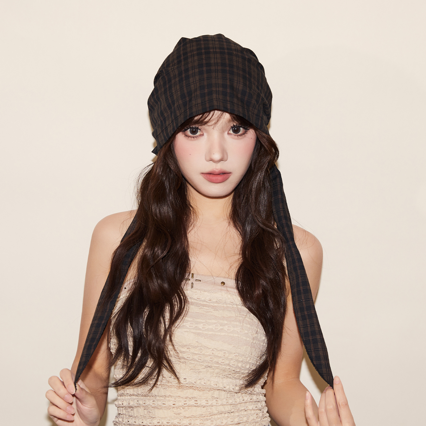 【韩系复古】格子头巾