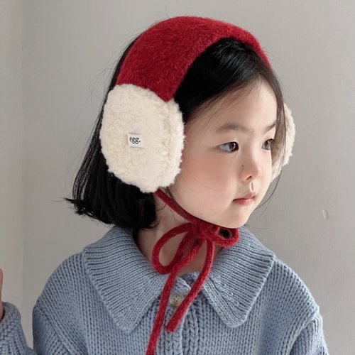 【保暖防风】儿童红色毛绒耳罩