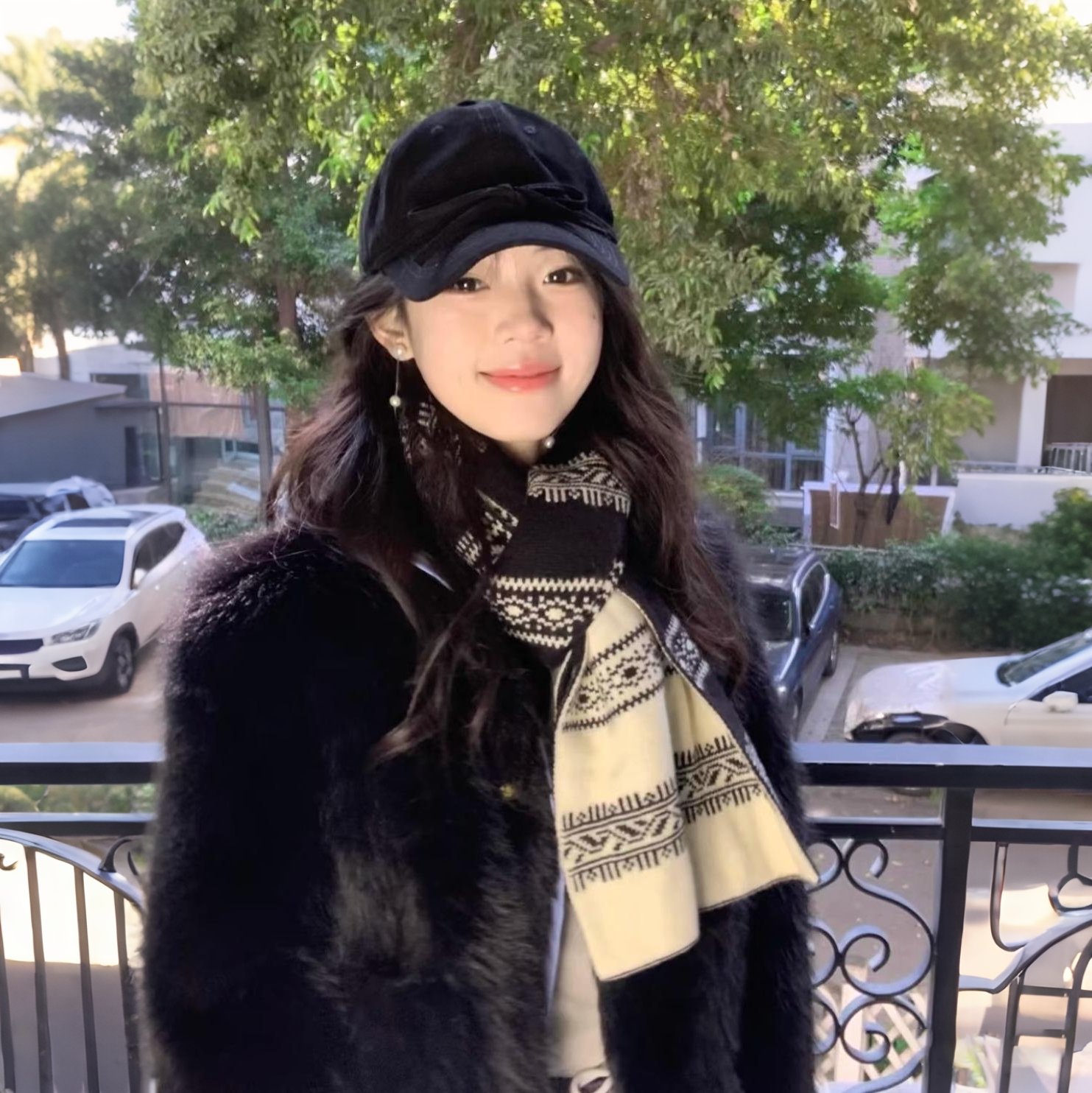 【爆款推荐】费尔岛黑白围巾