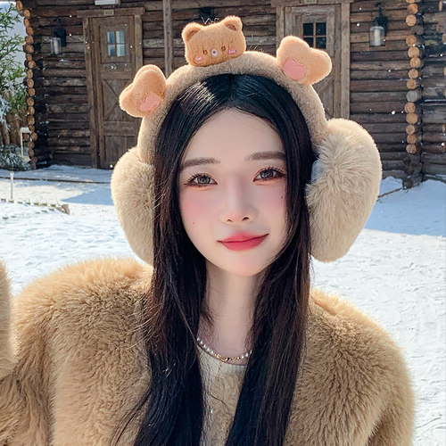 毛绒绒耳罩冬骑车女耳捂子保暖