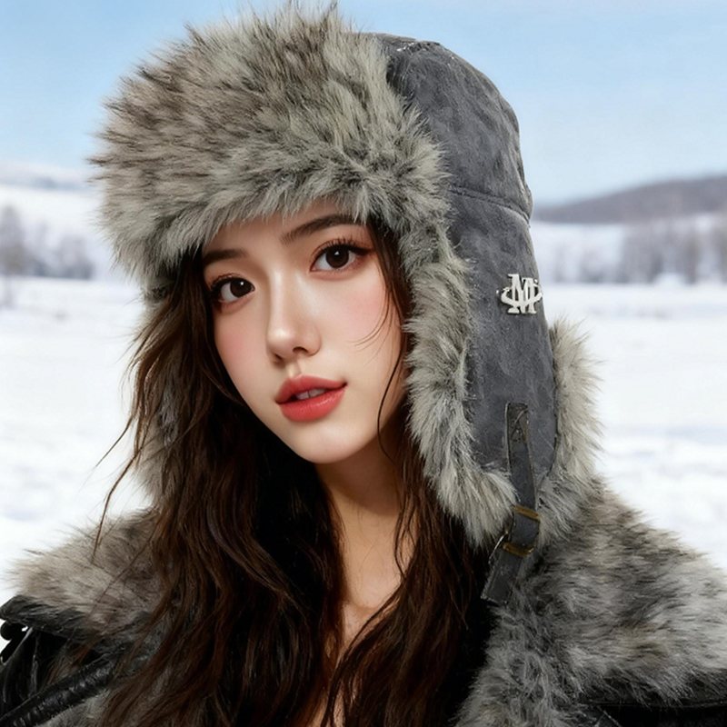 【毛茸茸】加大加厚飞行帽