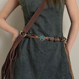 复古民族风流苏腰带女2025新款 川西旅游配裙子腰链超显瘦收腰腰绳