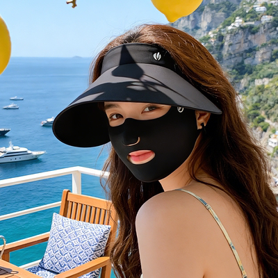 夏季防晒空顶帽女大檐显脸小