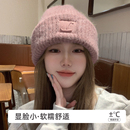 大头围粗毛线帽子女秋冬季 保暖防寒护耳显脸小月子针织帽 2025新款