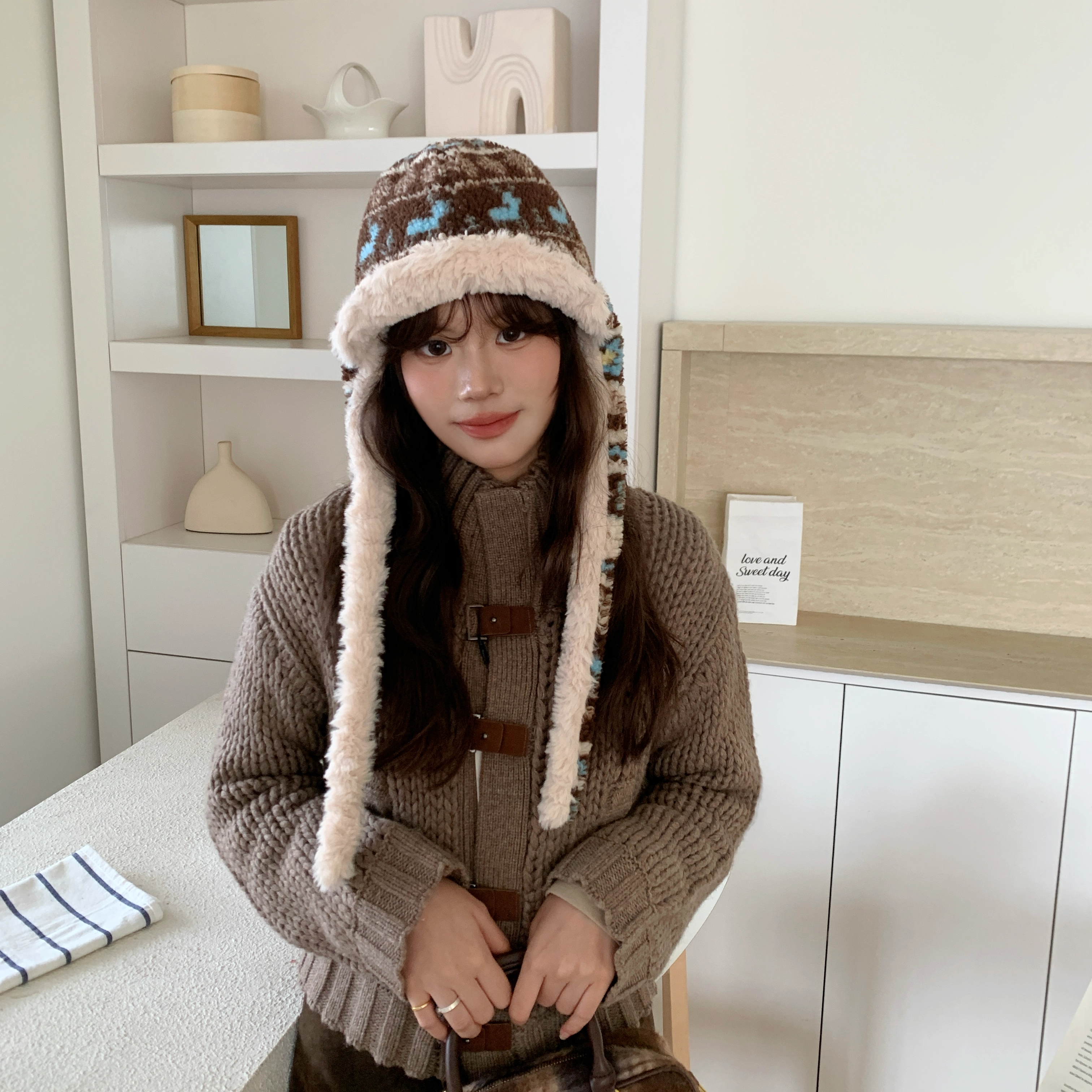 【圣诞bi备】麋鹿毛绒保暖帽子