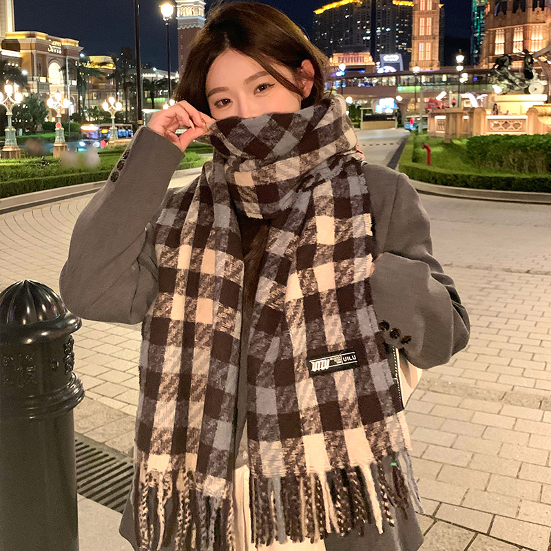 【新款推荐】美拉德格子围巾