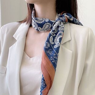原创设计小众复古腰花丝巾女上班族必备时髦领带搭配西装衬衫围巾