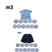 春夏款 惠州市园洲镇小学生校服纯棉面料天蓝色园服一条杆短裤 长裤