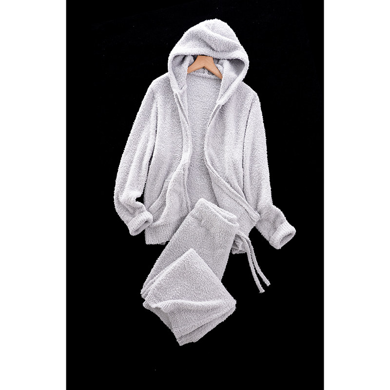 特 爱琴海女装Upinlook 韩国绒家居服 连帽上衣+阔腿裤套装52225