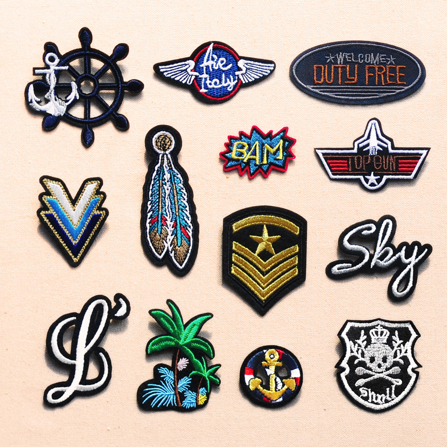 修补丁贴布贴花羽绒衣服装饰补洞刺绣时尚骷髅小号百搭徽章牛仔裤