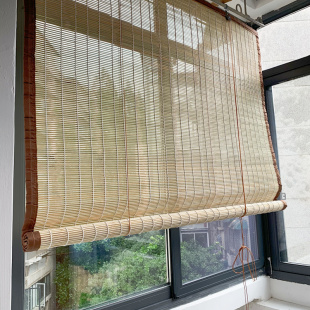 饰吊顶窗户竹帘隔断围挡包边 凉亭升降竹窗帘纱网竹门帘阳台遮光装