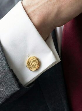 定制名字袖扣法式衬衫字母简约刻字袖钉男友business cufflinks