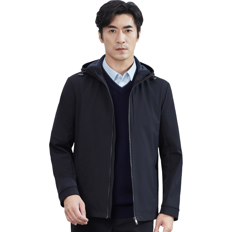红都连帽春秋男士夹克