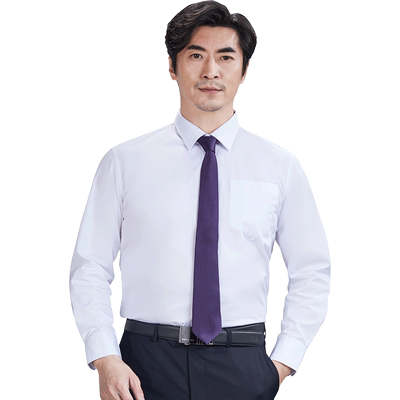 棉质白色衬衫红都正装商务