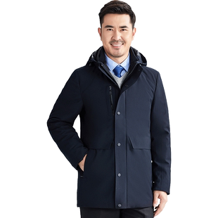 红都冬装新款男装羽绒服休闲中年男士羽绒服鸭绒外套