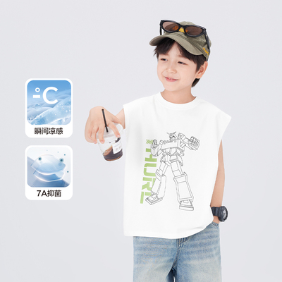 左西童装男童背心夏季薄款儿童无袖T恤2026新款男孩外穿凉感上衣 — 8