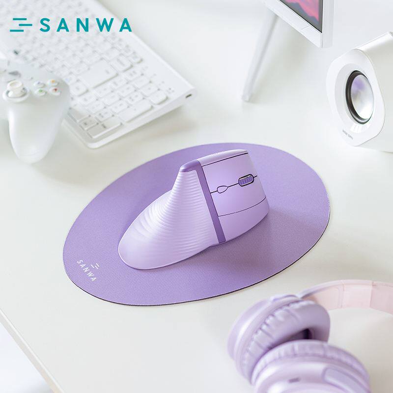 山业SANWA人体工学鼠标无线蓝牙双模静音可充电垂直竖握缓解疲劳