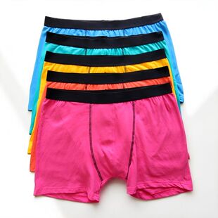 内裤 短裤 肥佬糖果色平角裤 潮棉舒适透气四角裤 中腰时尚 微瑕疵男士