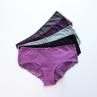 短裤 微瑕疵性感蕾丝边内裤 舒适透气中低腰棉质三角裤 薄款 女士夏季