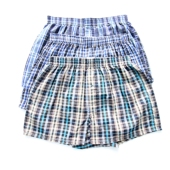 舒适睡裤 前开口纽扣居家宽松阿罗裤 男 格子平角裤 清仓外单纯棉男士